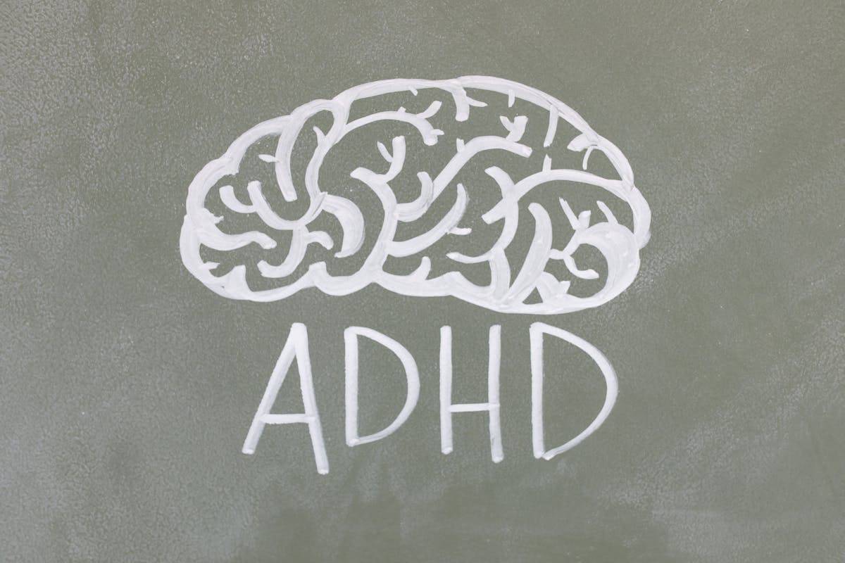 A graphical picture of brain and its connection to ADHD. Mushroom coffee comes here as a savior